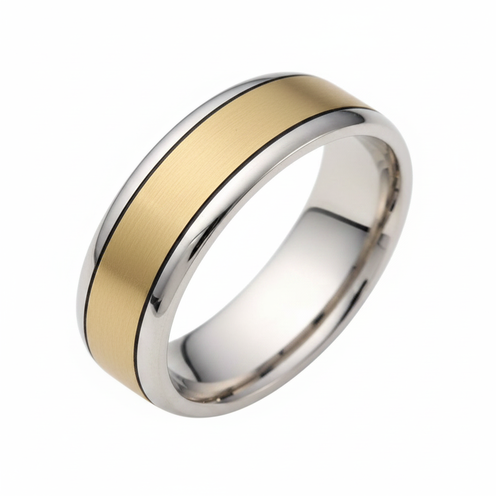 Anillos de boda para hombre de oro de dos tonos