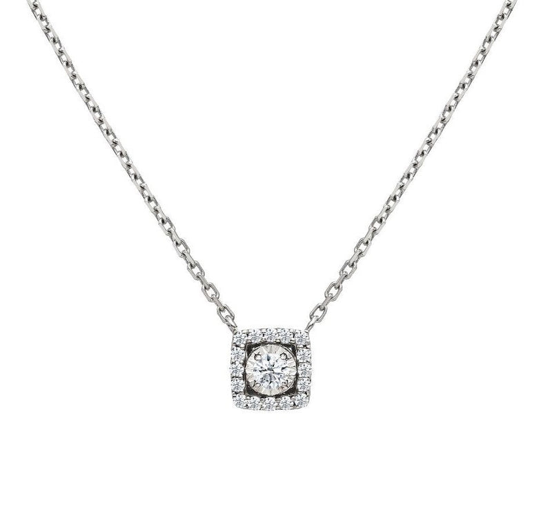 14K Solid White Gold Natural Diamond Solitaire Necklace – LTB JEWELRY