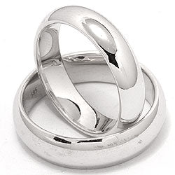 His and Hers Platinum Dome Wedding Bands