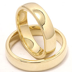 His and Hers Plain Dome Wedding Bands