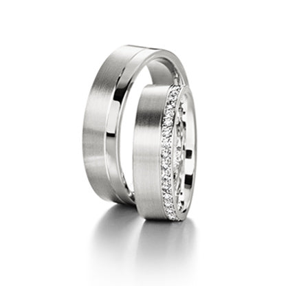 His and Hers Platinum Diamond Wedding Rings Set