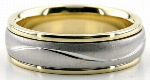 6mm 10K 14K 18K Two Tone Gold Wedding Bands