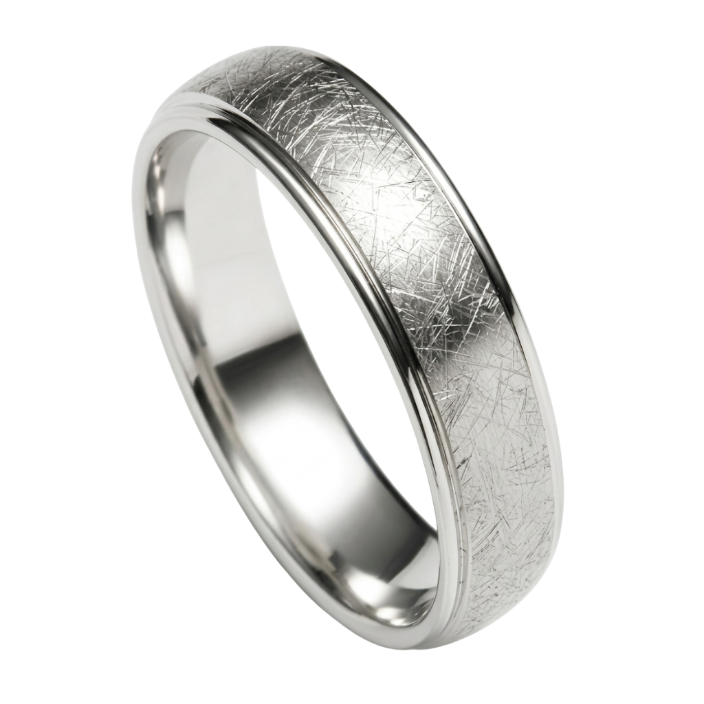 6mm 10K 14K 18K White Gold Mens Wedding Bands