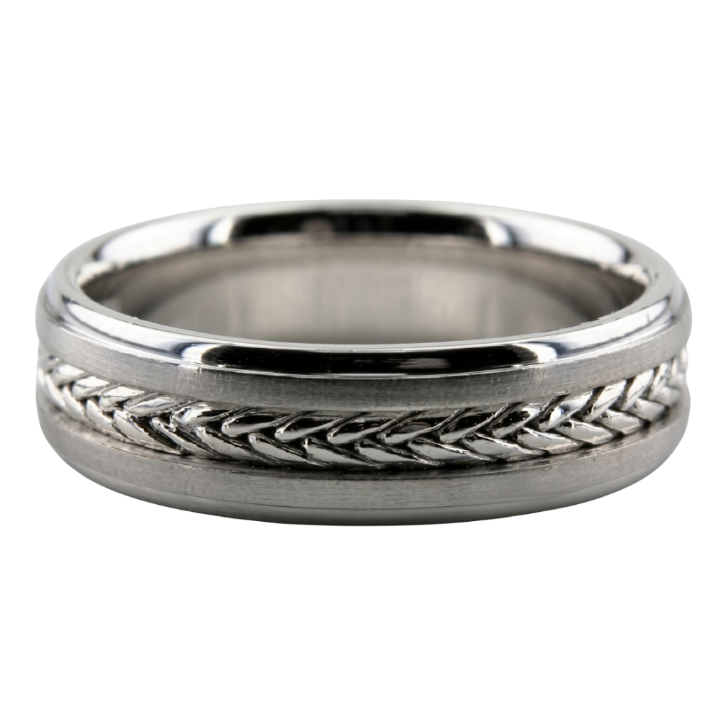 Handmade Rope Braided Mens Wedding Bands