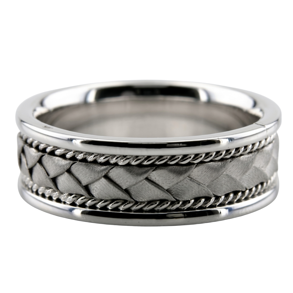 Handmade Braided Mens Wedding Rings
