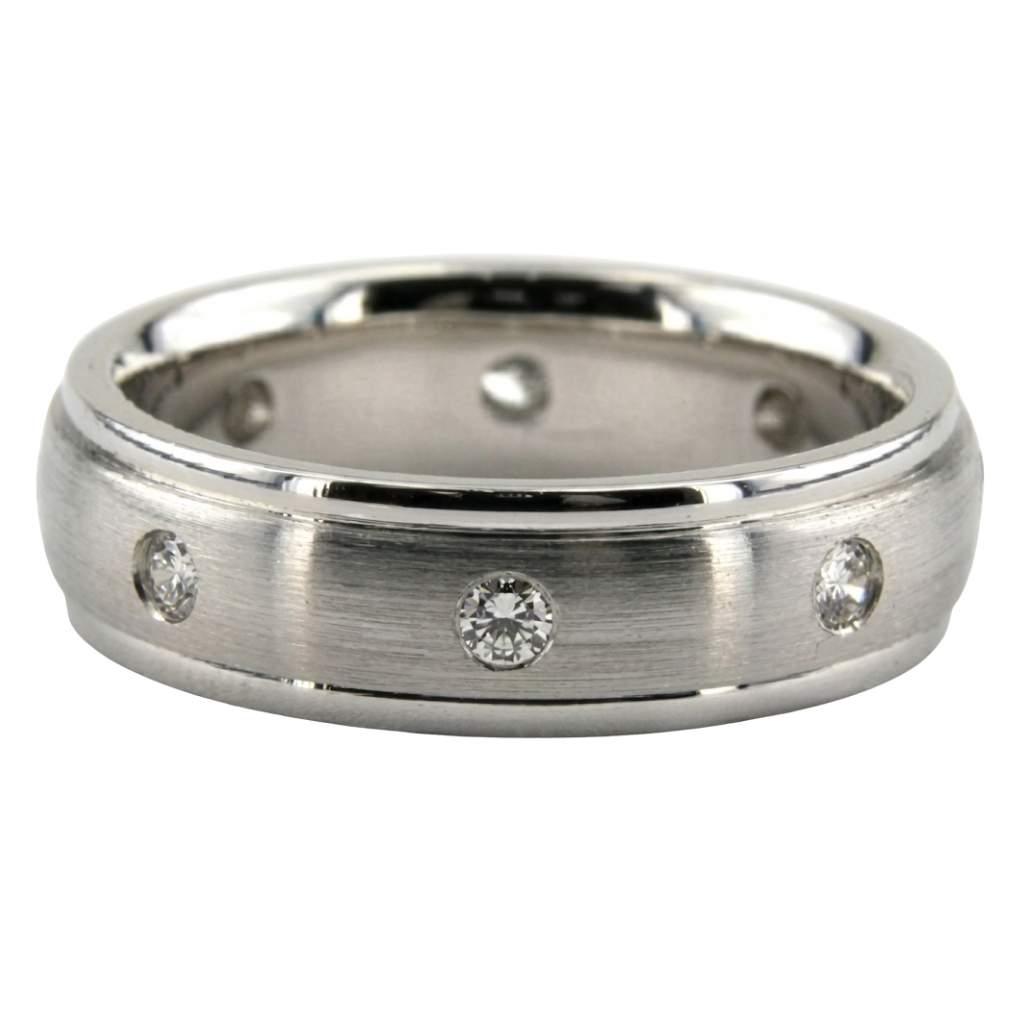 Alliances en platine et diamants pour hommes