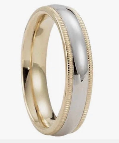 Platinum and 18K Yellow Gold Womens and Mens Wedding Bands