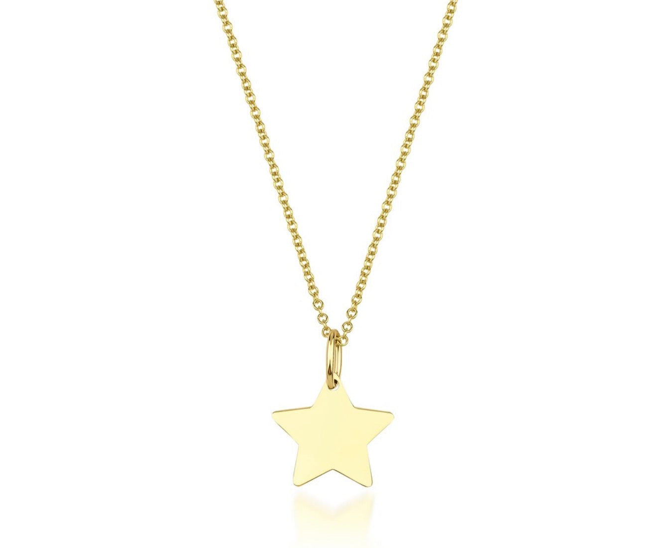 Collier étoile en or jaune massif 14 carats