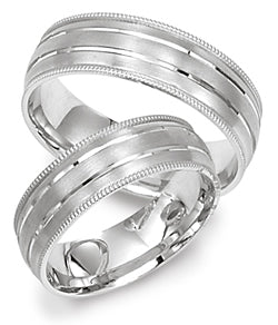 Platinum His and Hers Wedding Rings Set