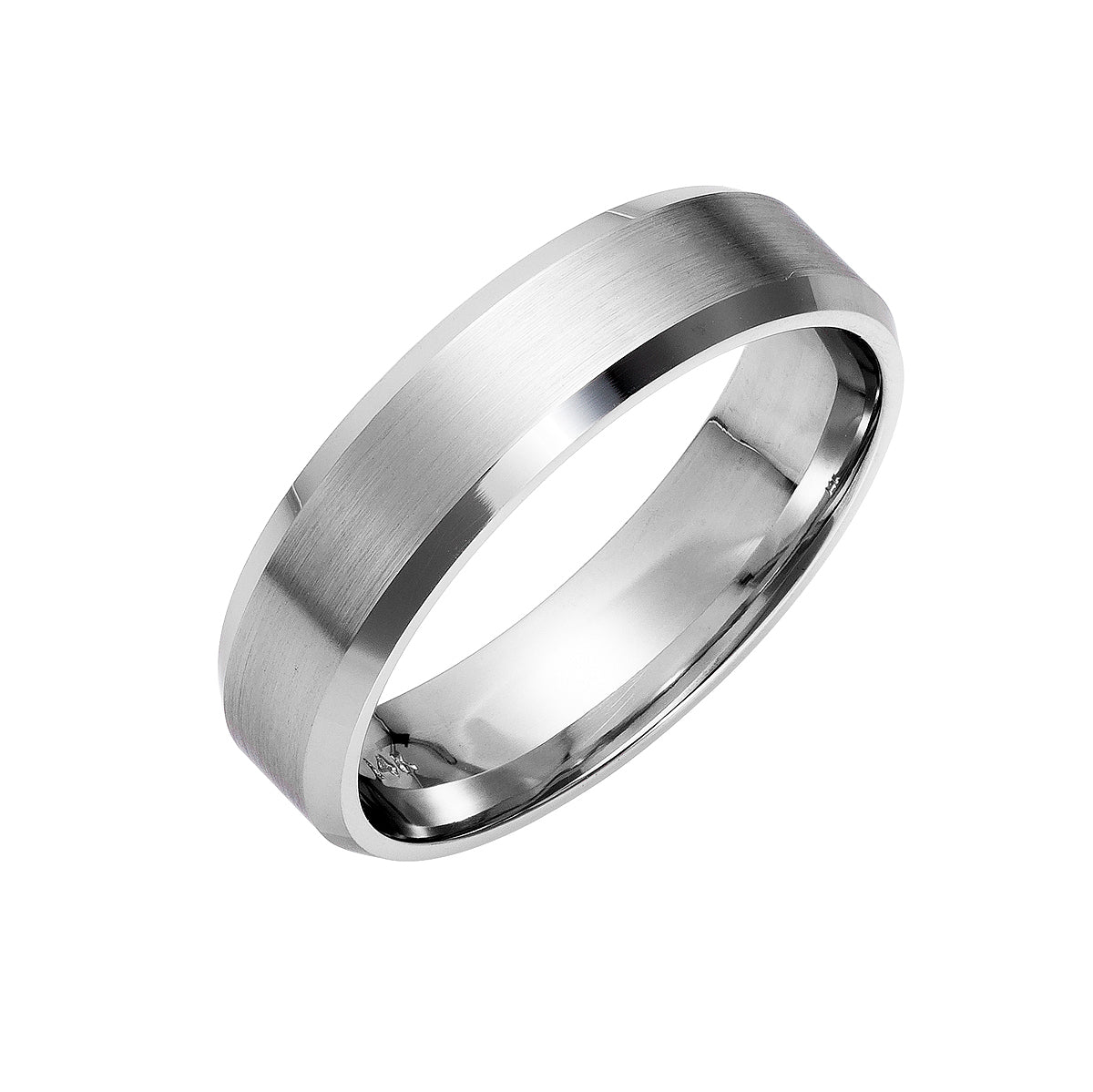 Beveled Edge Mens Wedding Bands