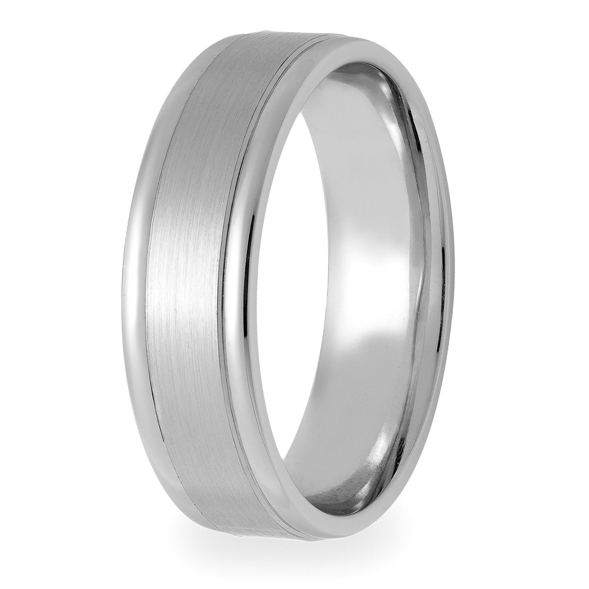 6mm 10K 14K 18K White Gold Wedding Bands