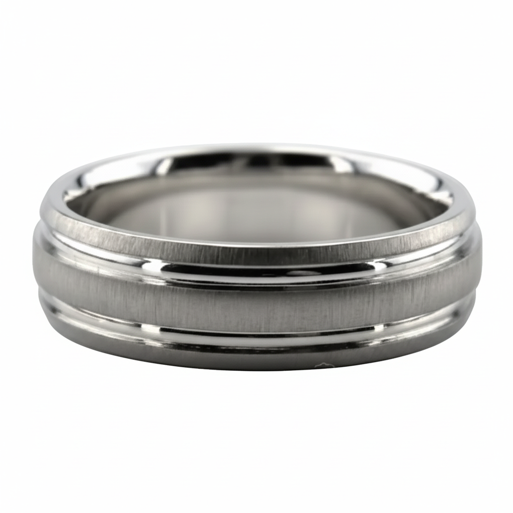 Alianzas de boda para hombre con acabado cepillado en oro blanco macizo de 6 mm, 10 quilates, 14 quilates y 18 quilates