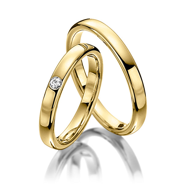 10K 14K 18K White Gold His and Hers Wedding Bands