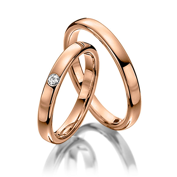 10K 14K 18K White Gold His and Hers Wedding Bands