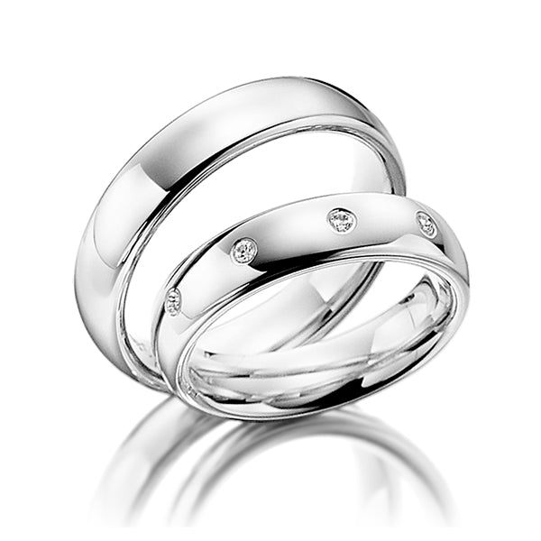 His and Hers Platinum Diamond Wedding Bands Set