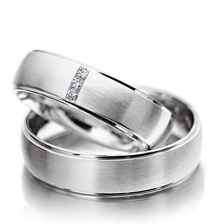 His and Hers Diamon Wedding Bands Set