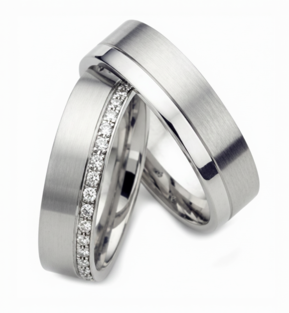 His and Hers Diamond  Wedding Rings