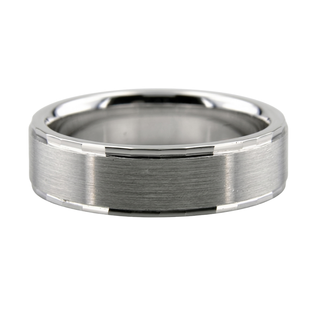 Anillos de boda para hombre de oro blanco macizo de 6 mm, 10 quilates, 14 quilates y 18 quilates