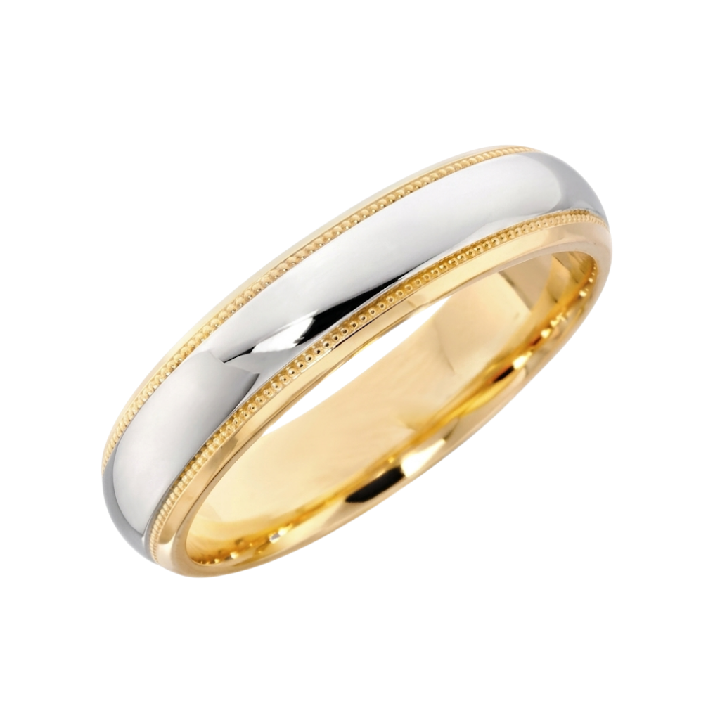 Alliances en or jaune massif 18 carats et platine pour hommes et femmes