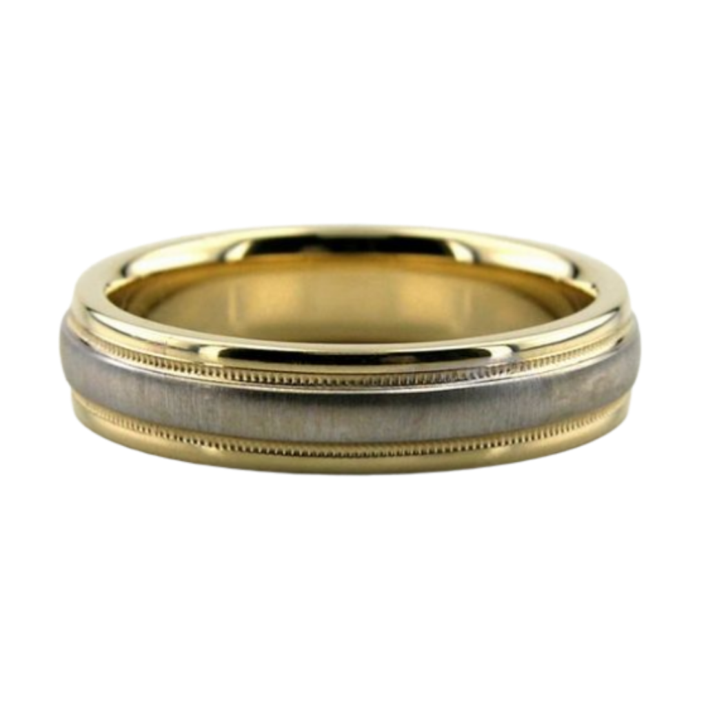 Alianzas de boda en oro amarillo de 18 quilates y platino