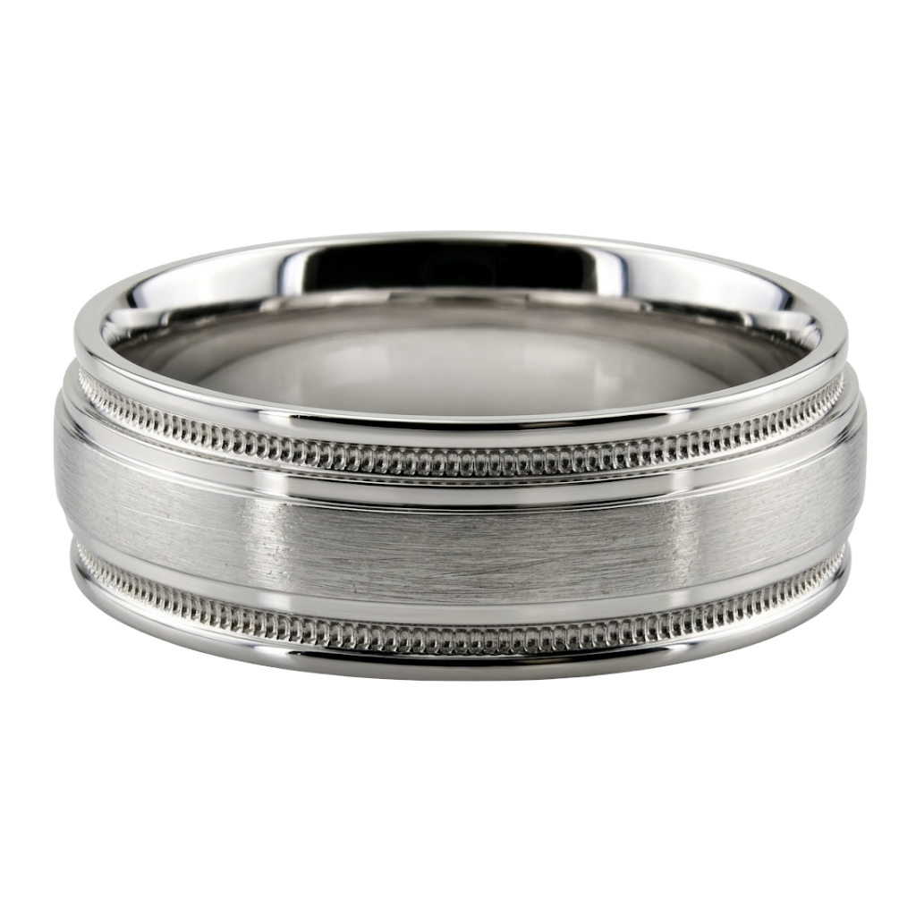 7mm 950 Platinum Mens Wedding Bands