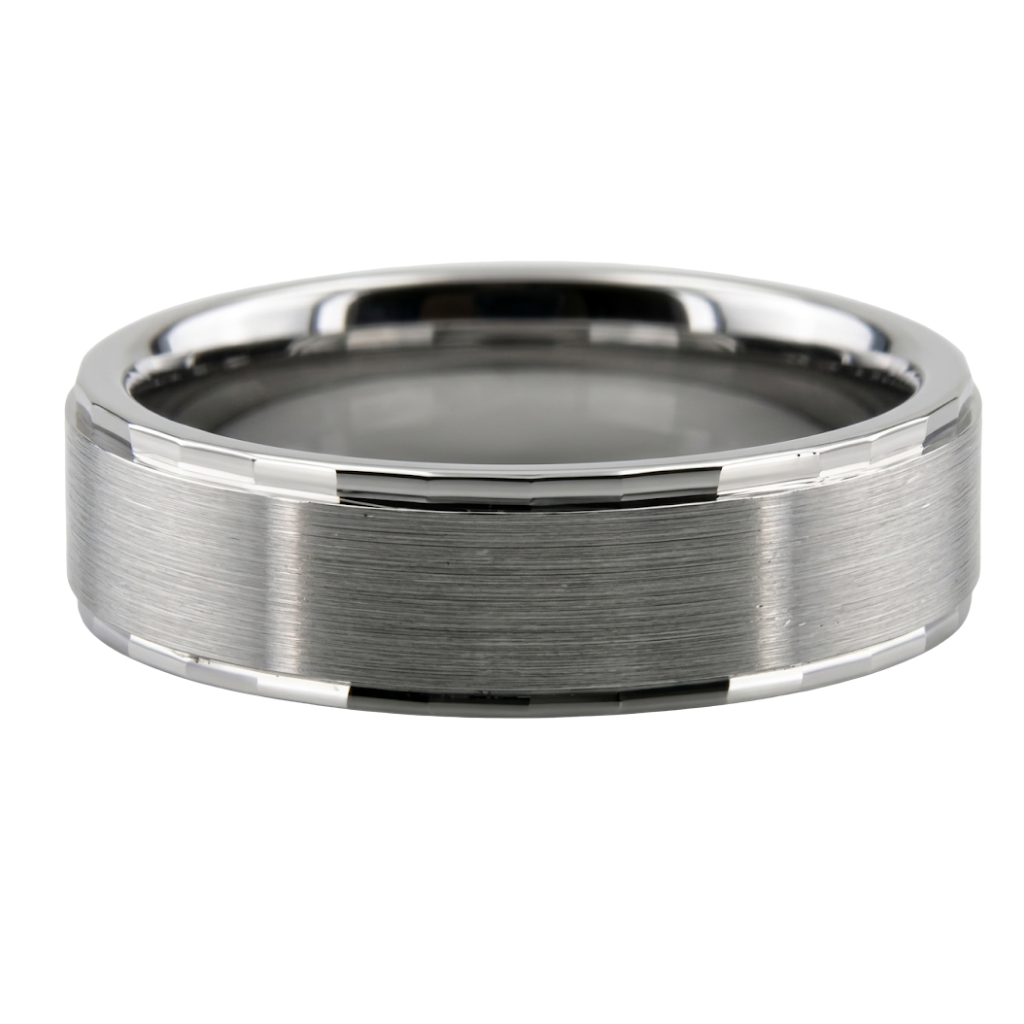 6mm Satin Finish Platinum Mens Wedding Rings