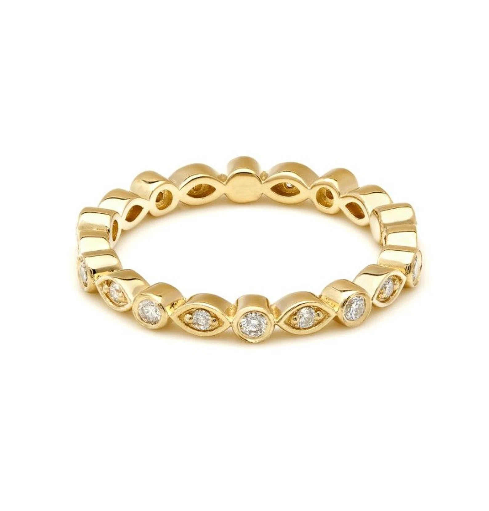 14K Solid Gold Womens Diamond Wedding Ring
