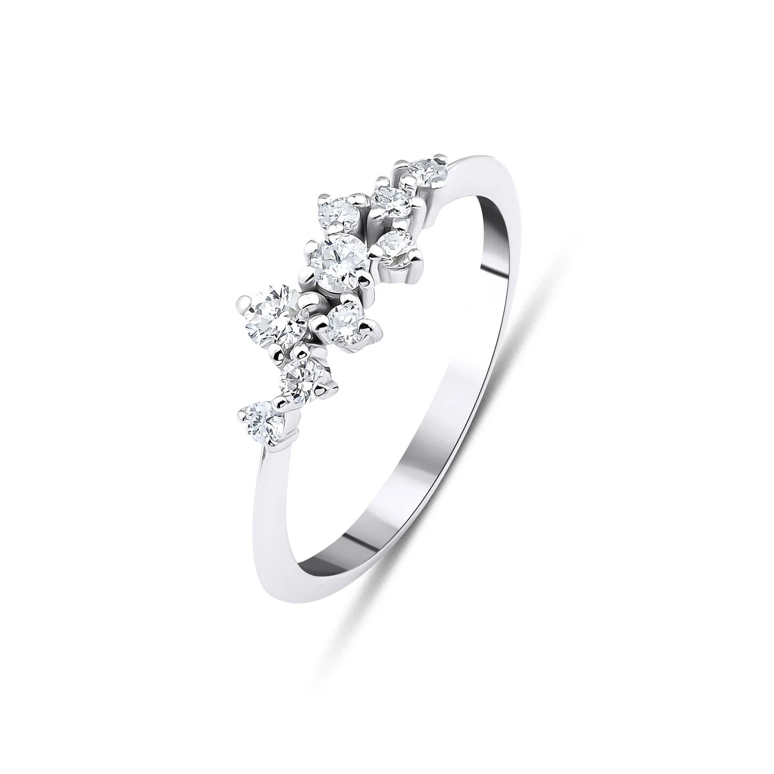 Bague en grappe de diamants en or 14 carats