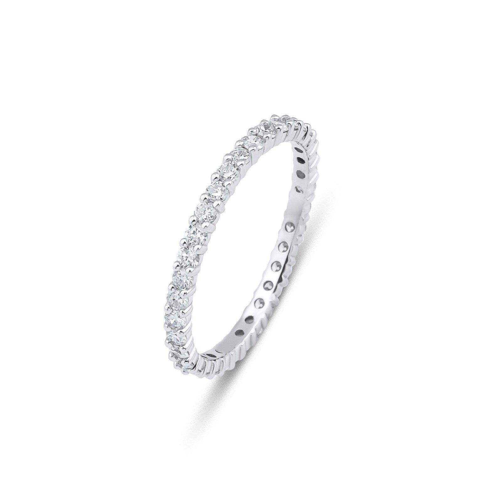 14K White Gold 0.60 Carat Diamond Eternity Wedding Rings