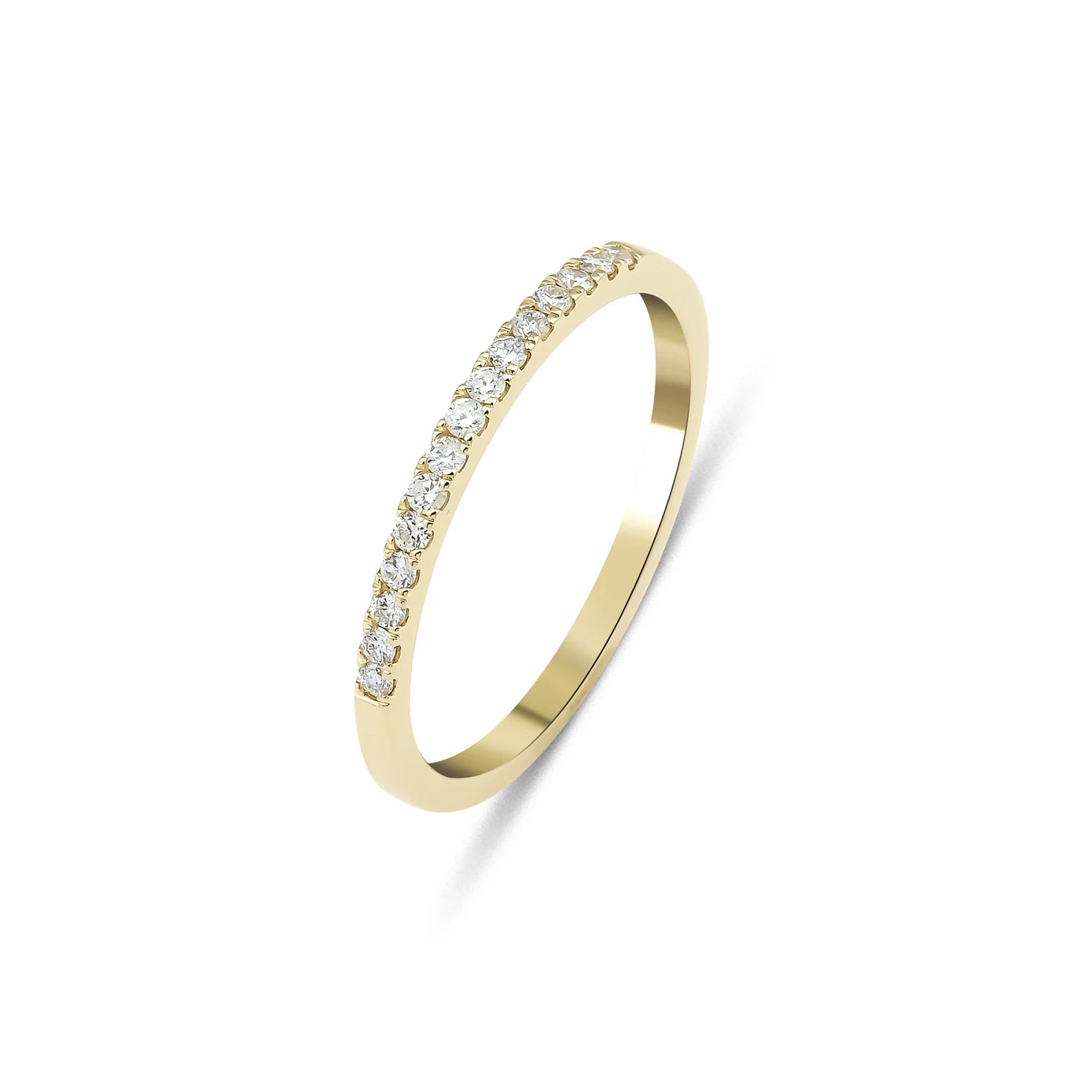Alliances en diamant pour femme en or jaune 14 carats