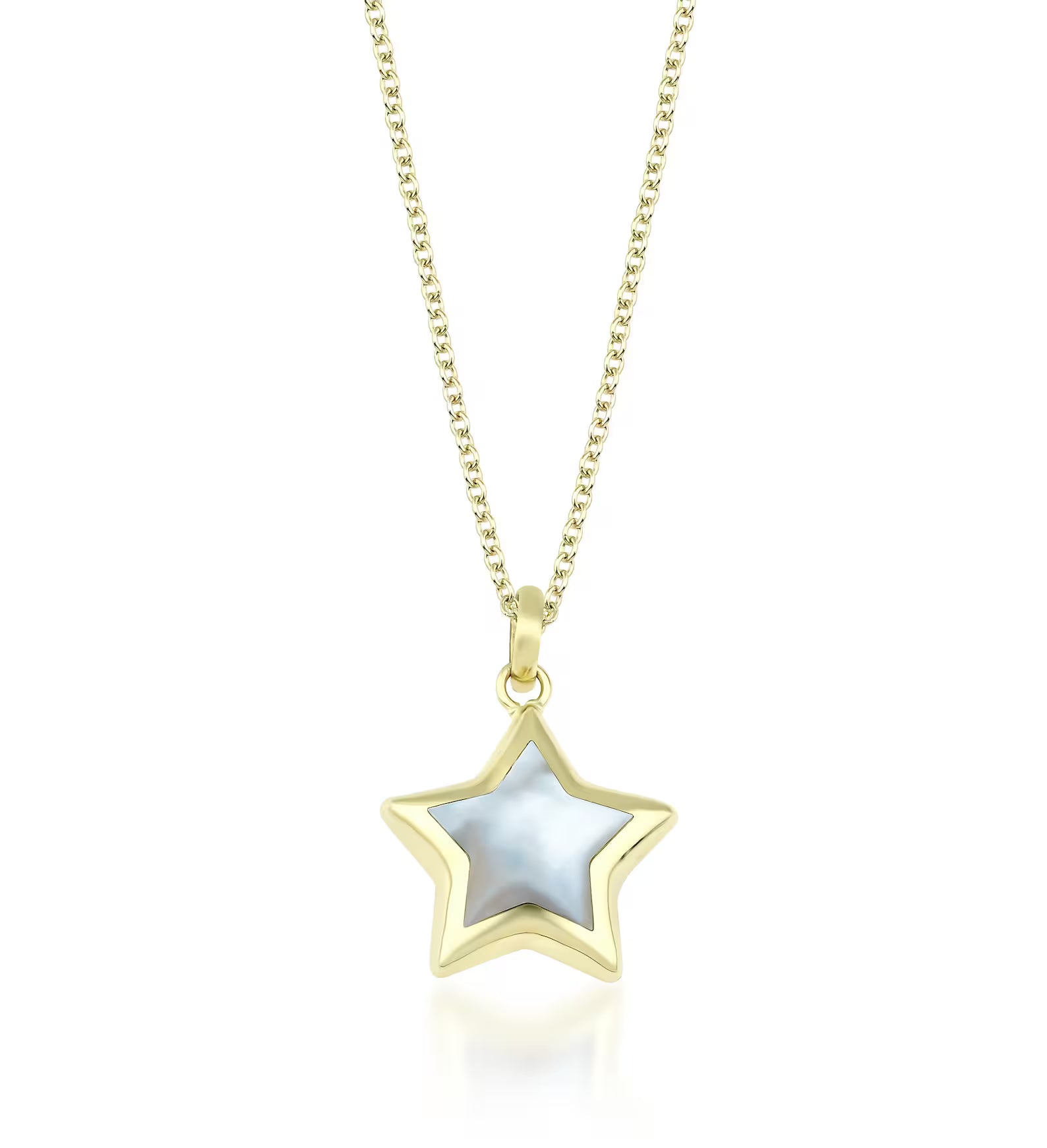 Collier étoile soufflée en nacre en or jaune 14 carats