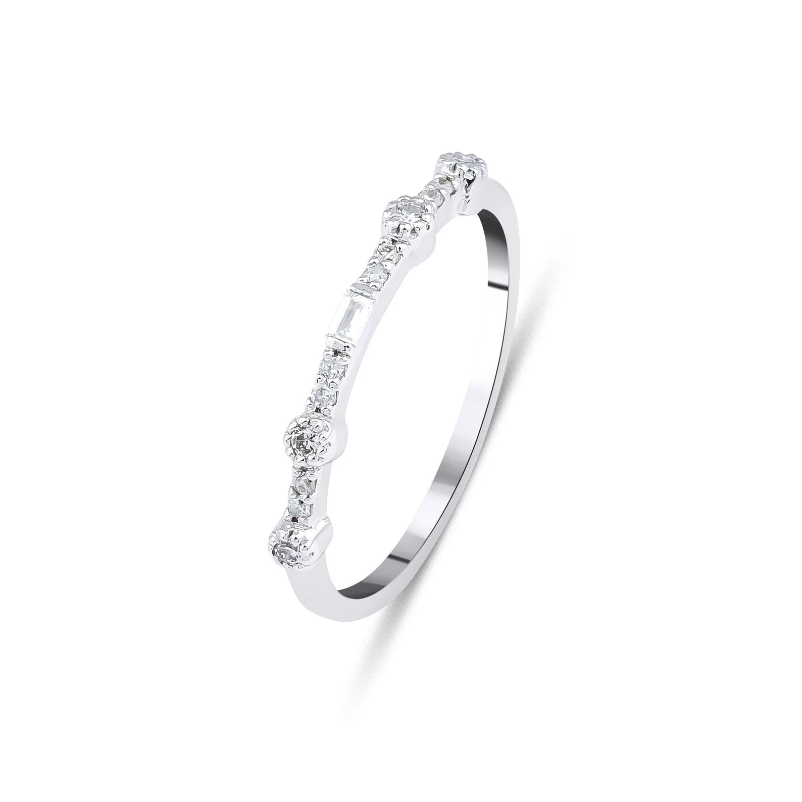 14K White Gold Minimalist Diamond Rings