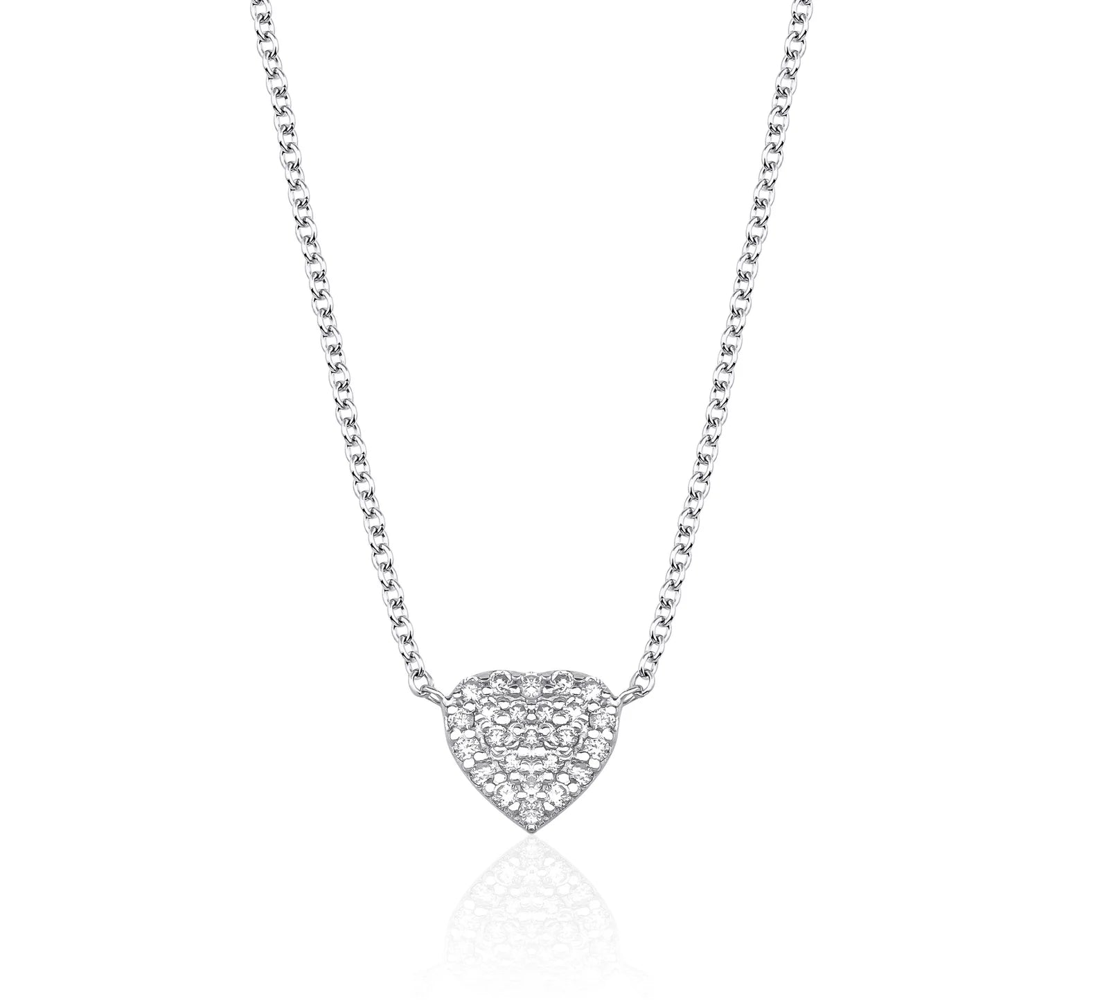 Collar de corazón de diamantes minimalista de oro amarillo macizo de 14 quilates