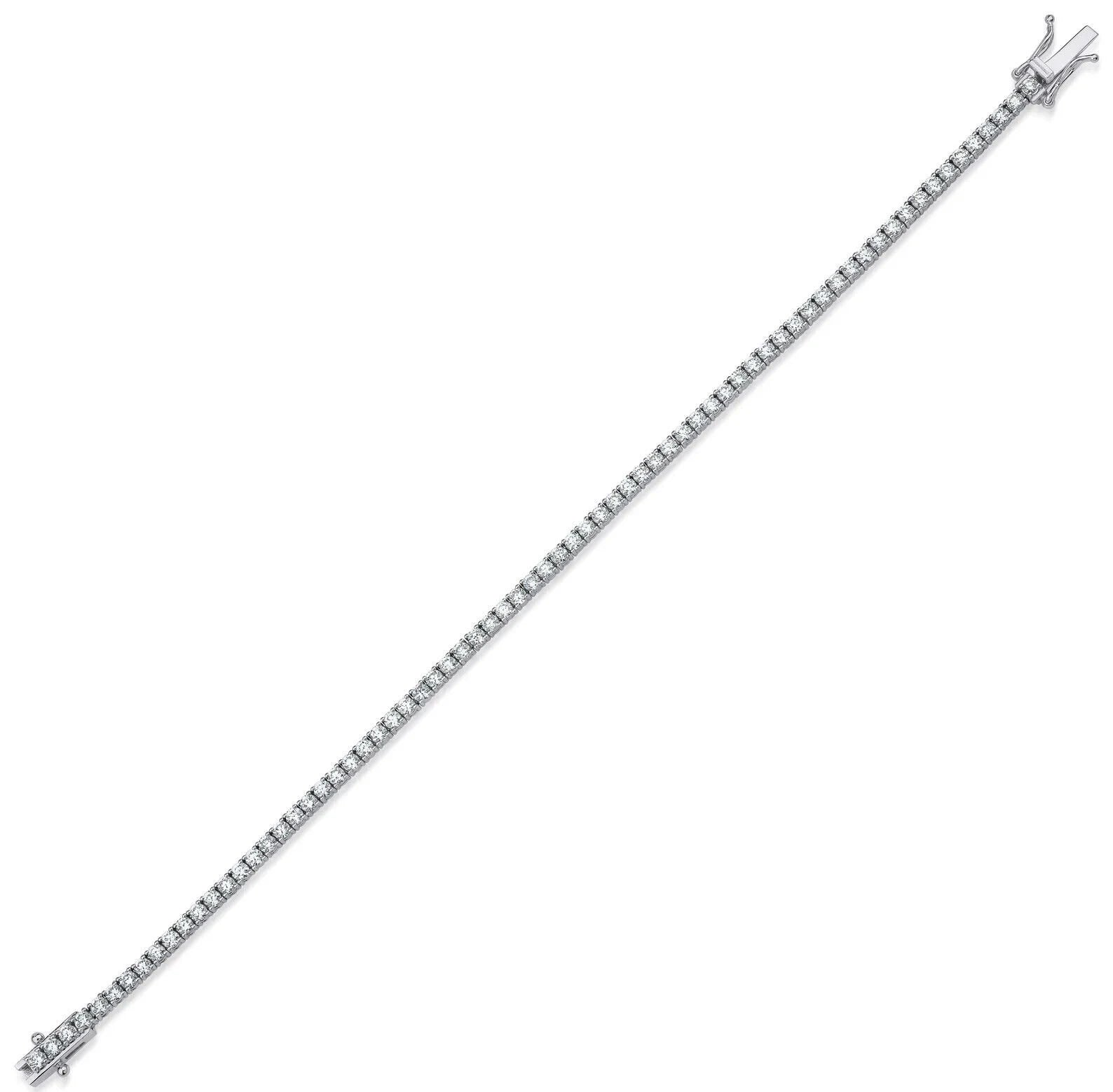Bracelet tennis en or blanc massif 14 carats avec diamants de 3,00 carats