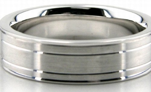 Alliances pour hommes en or blanc 14 carats