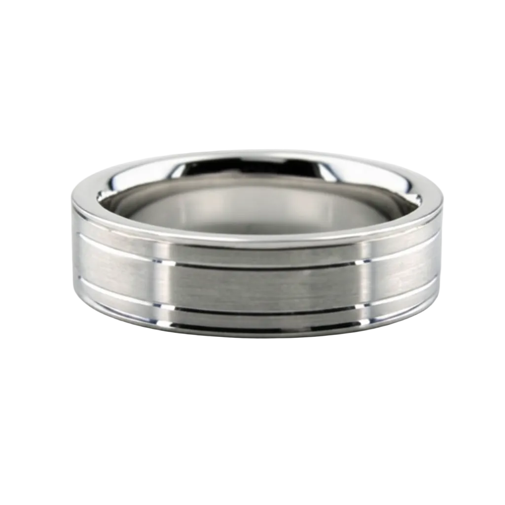 14K White Gold Mens Wedding Rings