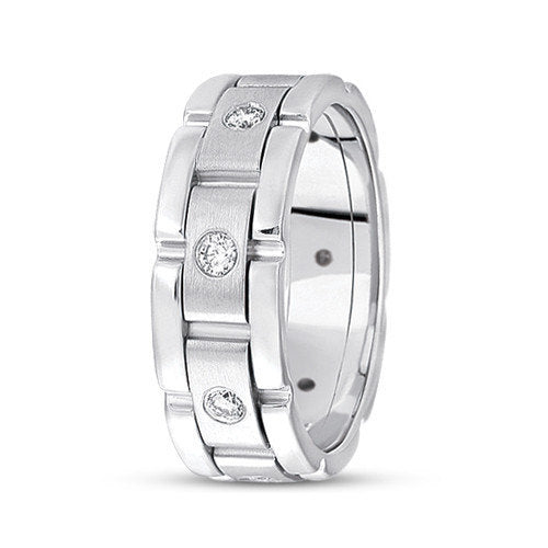 Alliance en diamant de style Rolex en platine