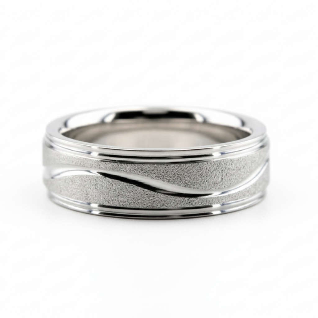 6mm 10K 14K 18K White Gold Mens Wedding Rings