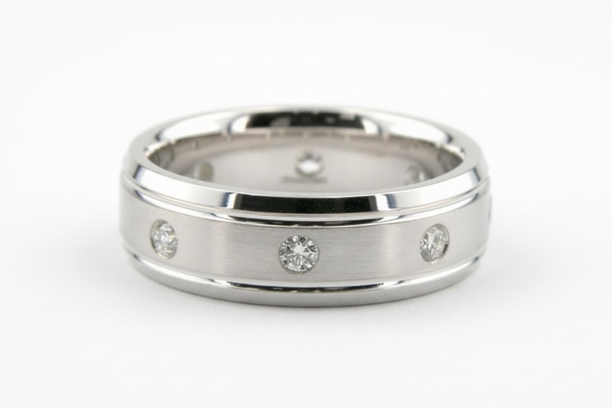Alliances en platine et diamants