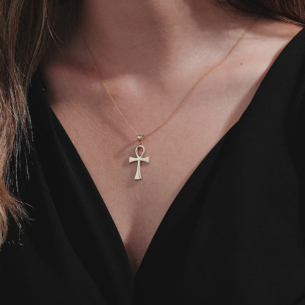 14K Yellow Gold Small Cross Necklace