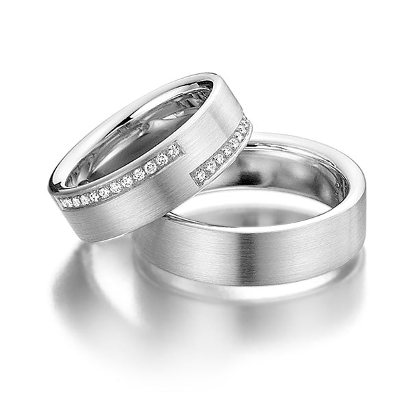 Bagues de mariage en diamant pour elle et lui, en or jaune 5 mm 10K 14K 18K