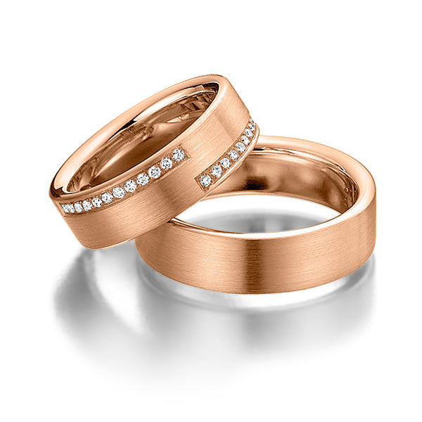 5mm 10K 14K 18K Yellow Gold His and Hers Diamond Wedding Rings