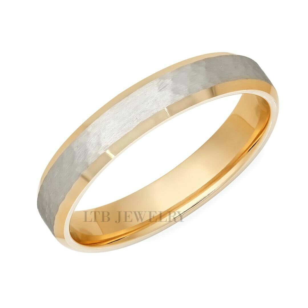 Alliances en or bicolore de 4 mm 10K 14K 18K