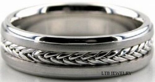 Handmade Rope Braided Mens Wedding Bands