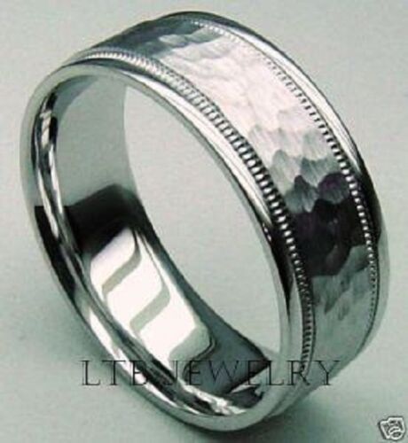 14K White Gold Mens Wedding Rings