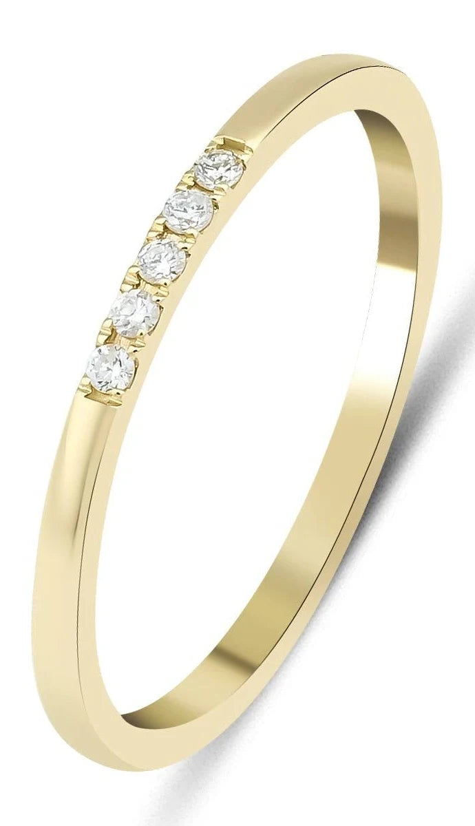 Alliances en or 14 carats avec diamants demi-éternité