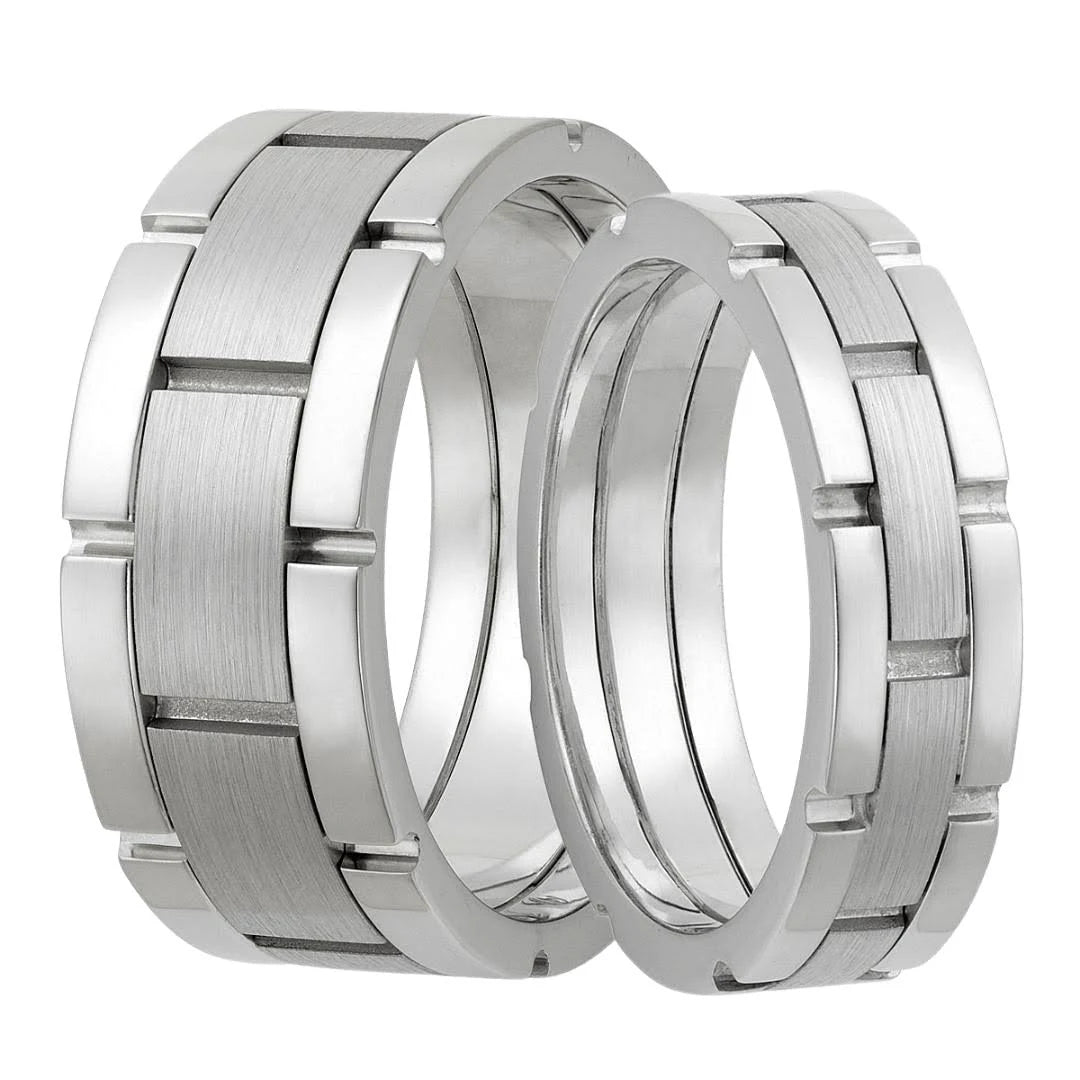 His and Hers Handmade Wedding Rings Set