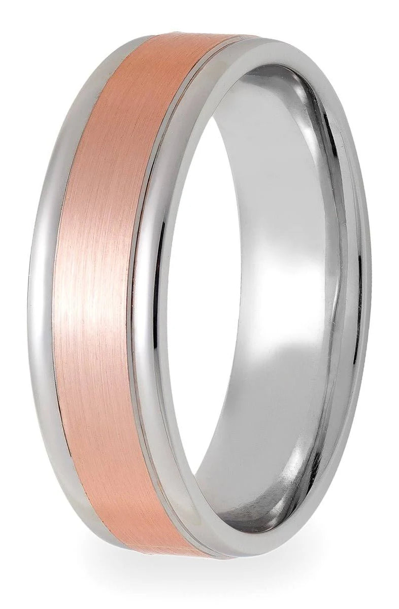 Two Tone Gold Mens Wedding Bands