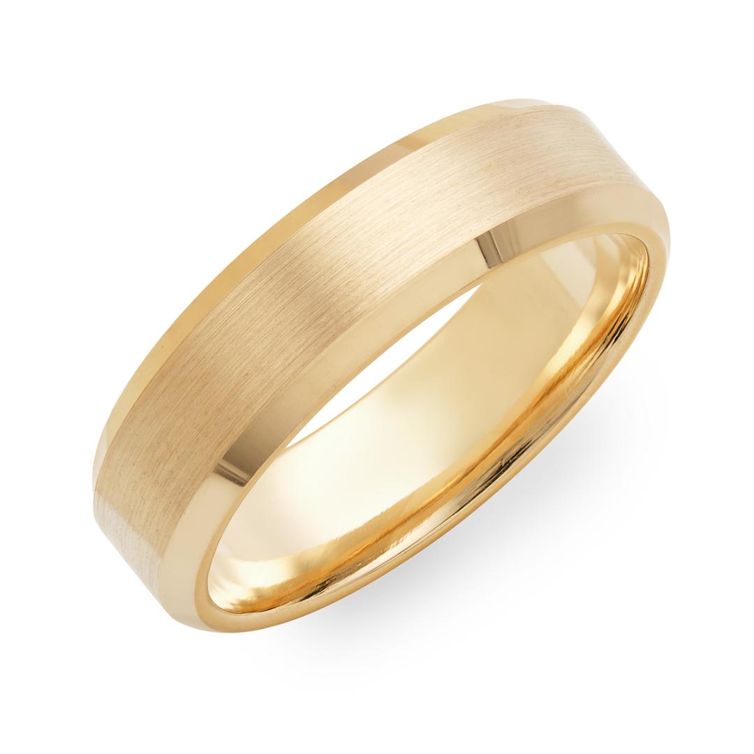 6mm 10K 14K 18K Yellow  Gold Mens Wedding Bands