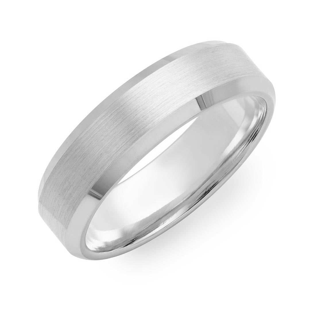 Beveled Edge Mens Wedding Band